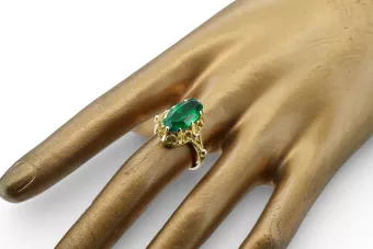 Smarald Aur galben 14K Inel Vintage Craft  vrc134y